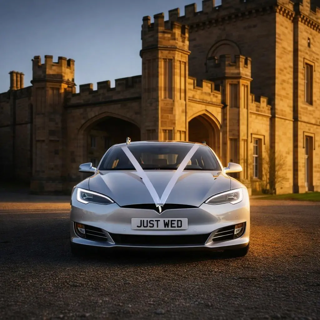 Tesla Model S golden hour view 2